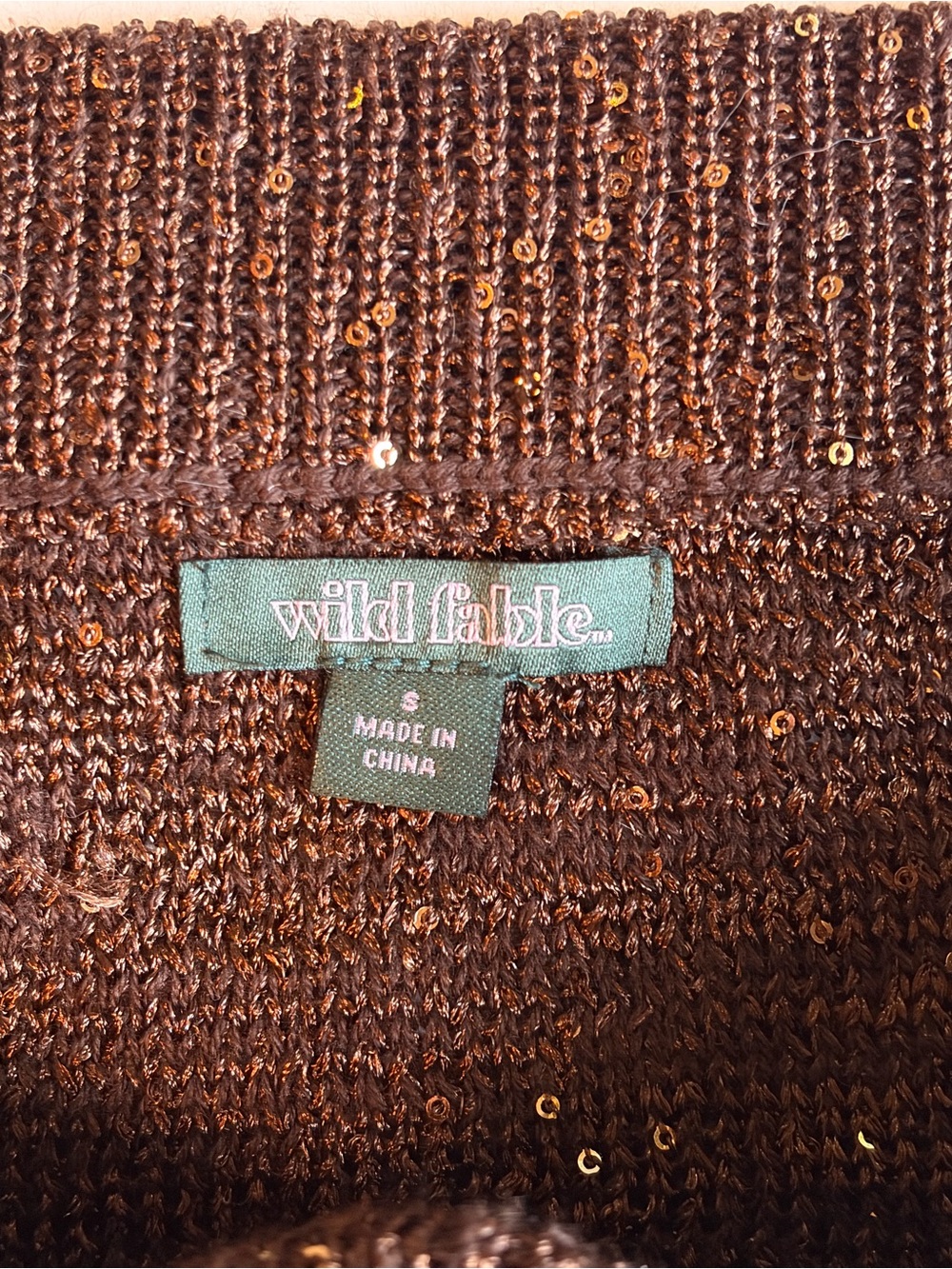 Wild fable Brown and Gold Sequin Knit Mini Skirt - Picture 2 of 3